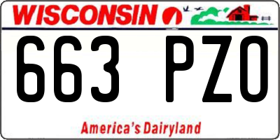 WI license plate 663PZO