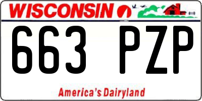 WI license plate 663PZP