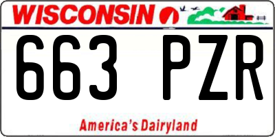 WI license plate 663PZR
