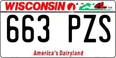 WI license plate 663PZS