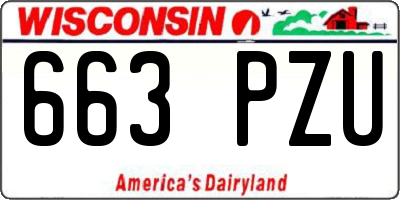 WI license plate 663PZU