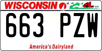 WI license plate 663PZW
