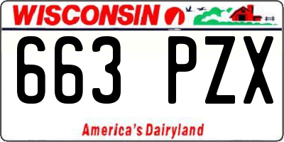 WI license plate 663PZX