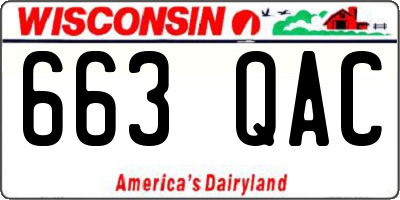 WI license plate 663QAC