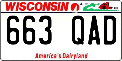 WI license plate 663QAD