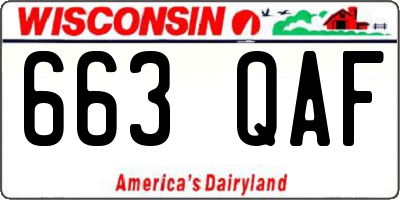 WI license plate 663QAF