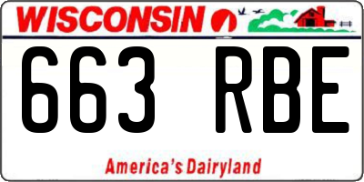WI license plate 663RBE