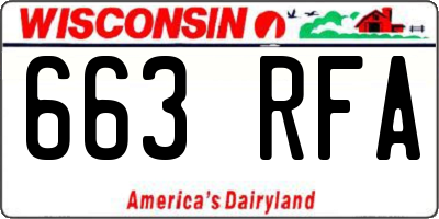 WI license plate 663RFA