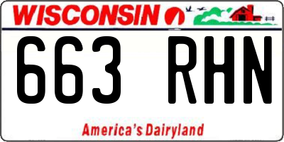 WI license plate 663RHN