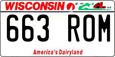 WI license plate 663ROM