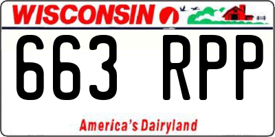 WI license plate 663RPP