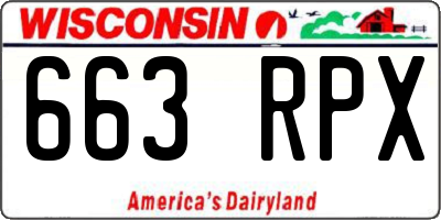 WI license plate 663RPX
