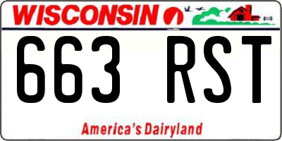 WI license plate 663RST