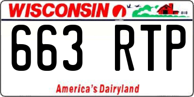 WI license plate 663RTP