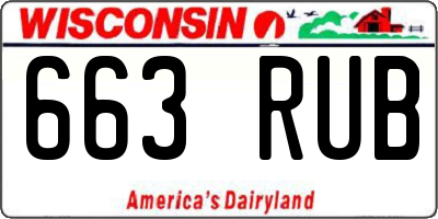 WI license plate 663RUB