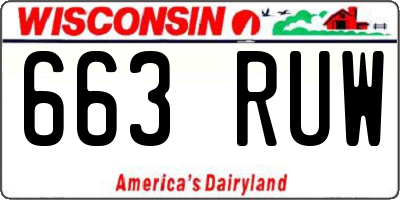 WI license plate 663RUW