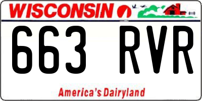 WI license plate 663RVR