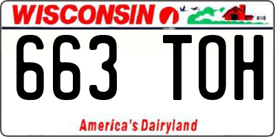 WI license plate 663TOH