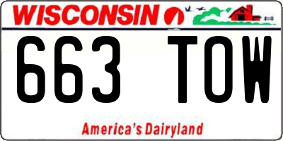 WI license plate 663TOW
