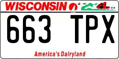 WI license plate 663TPX