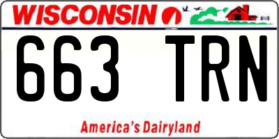 WI license plate 663TRN