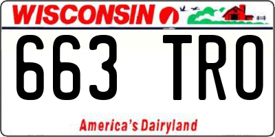 WI license plate 663TRO