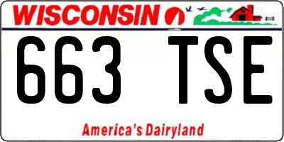 WI license plate 663TSE