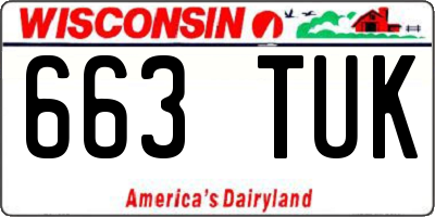 WI license plate 663TUK