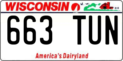 WI license plate 663TUN