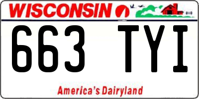 WI license plate 663TYI