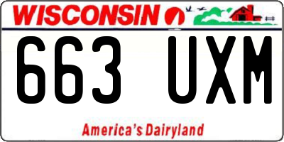 WI license plate 663UXM