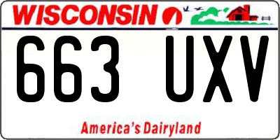 WI license plate 663UXV