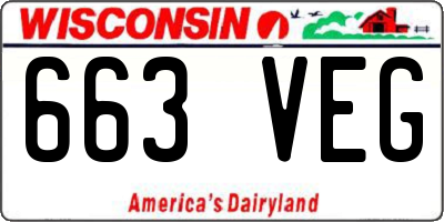 WI license plate 663VEG
