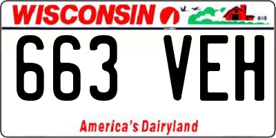 WI license plate 663VEH