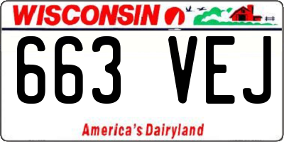 WI license plate 663VEJ