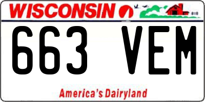 WI license plate 663VEM