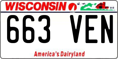 WI license plate 663VEN