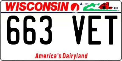 WI license plate 663VET