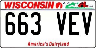 WI license plate 663VEV