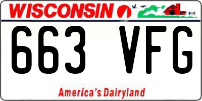 WI license plate 663VFG