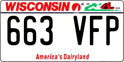 WI license plate 663VFP