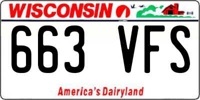 WI license plate 663VFS
