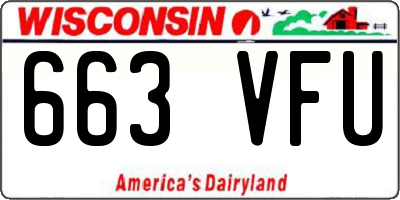 WI license plate 663VFU