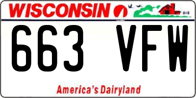 WI license plate 663VFW