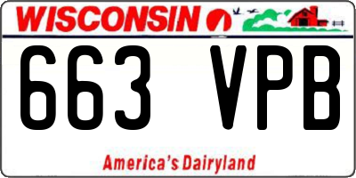 WI license plate 663VPB