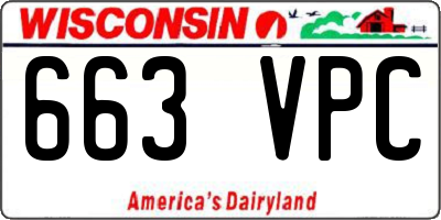 WI license plate 663VPC