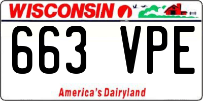 WI license plate 663VPE