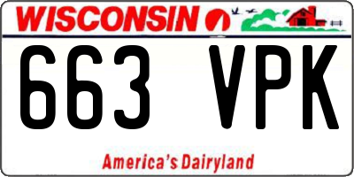 WI license plate 663VPK