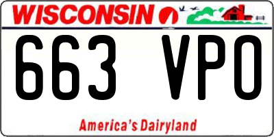 WI license plate 663VPO