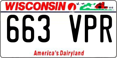 WI license plate 663VPR